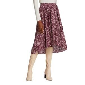 BA&SH Lenny Printed Midi-Skirt, Size L